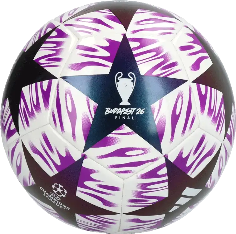 Fotbalový míč Adidas UCL Club 25/26 Final velikost 5 bílo-fialový