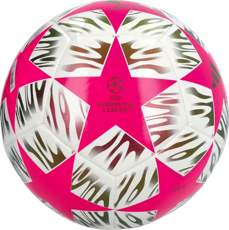 Fotbalový míč Adidas UCL Club 25/26 Final velikost 3 bílo-růžový