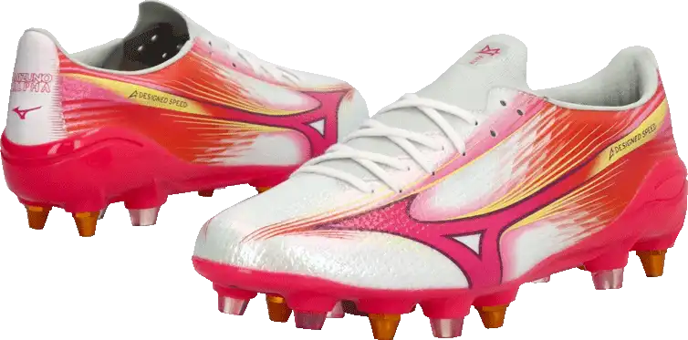 Pánské kopačky kolíky Mizuno Alpha III Elite Mix bílo-růžové