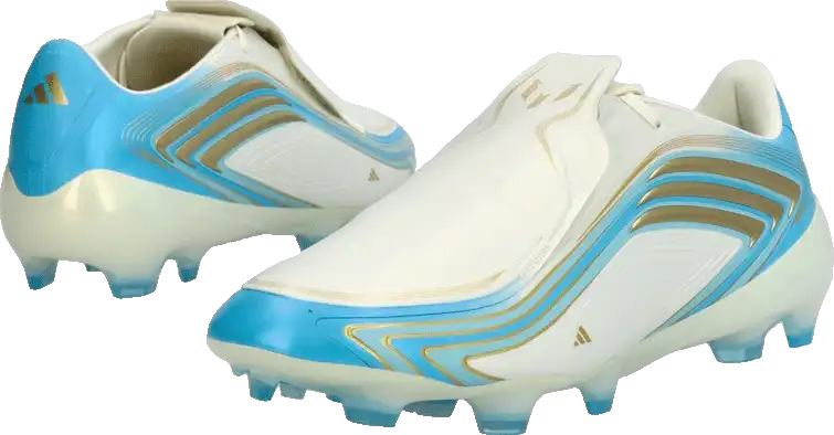Pánské kopačky lisovky Adidas F50 Pro Messi FG bílo-blankytné