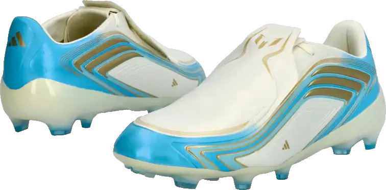 Dětské kopačky lisovky Adidas F50 Elite Messi FG bílo-blankytné