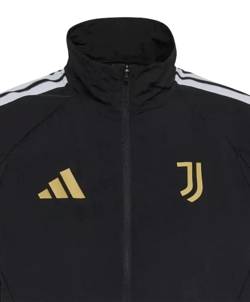 Dětská fotbalová bunda s kapucí Adidas Juventus FC 26/27 Anthem černá