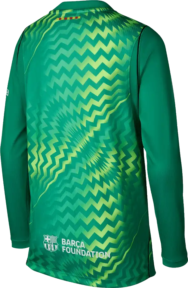 Dětský brankářský dres dlouhý rukáv Nike FC Barcelona 26/27 zelený