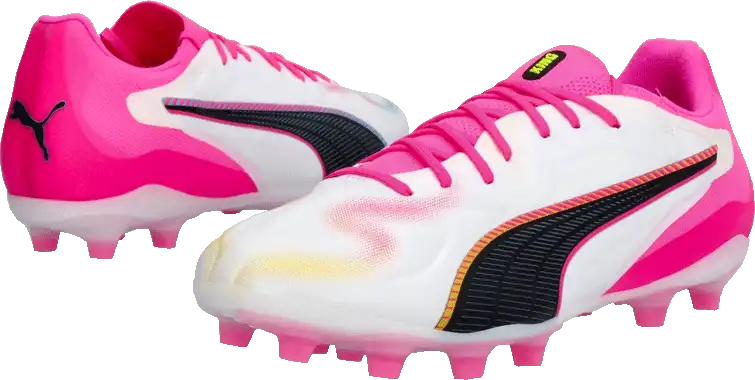 Pánské kopačky lisovky Puma King 20 Pro FG/AG bílo-růžové
