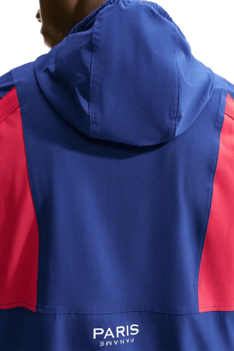 Pánská tkaná bunda s kapucí Nike PSG 26/27 Energy modrá