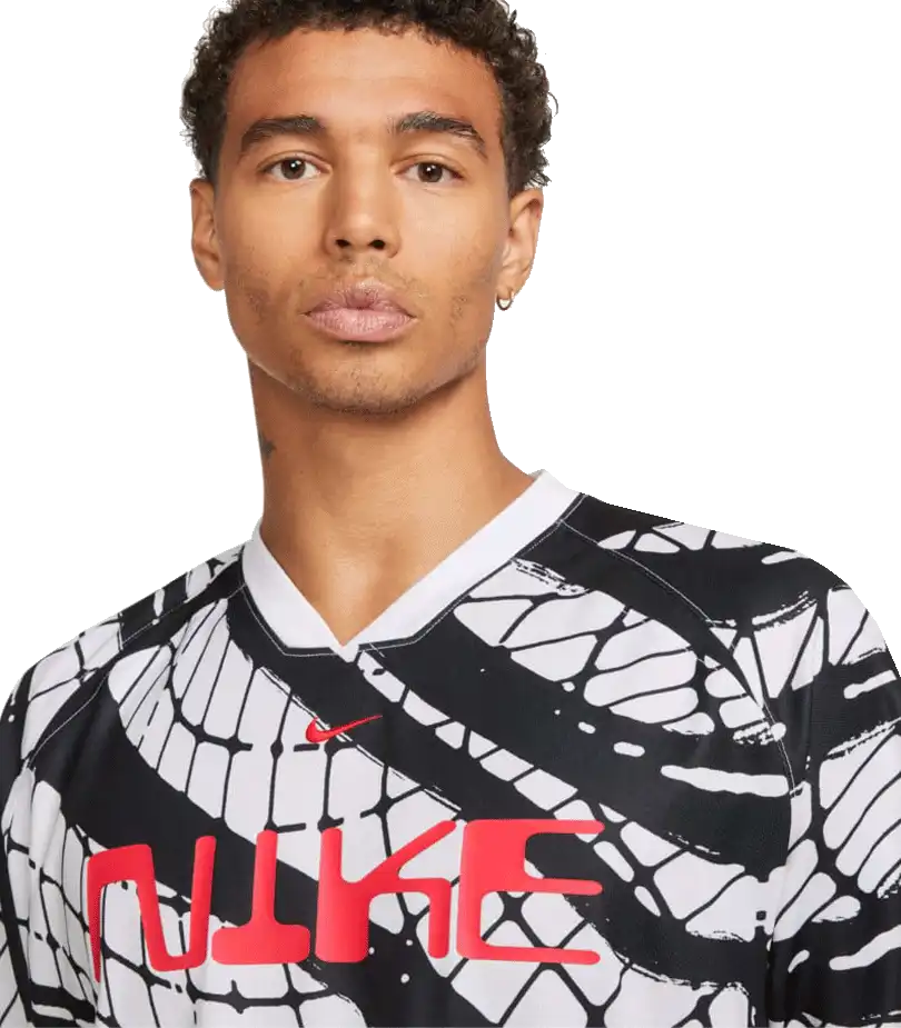 Pánský fotbalový dres s krátkým rukávem Nike Dri-FIT bílo-černý
