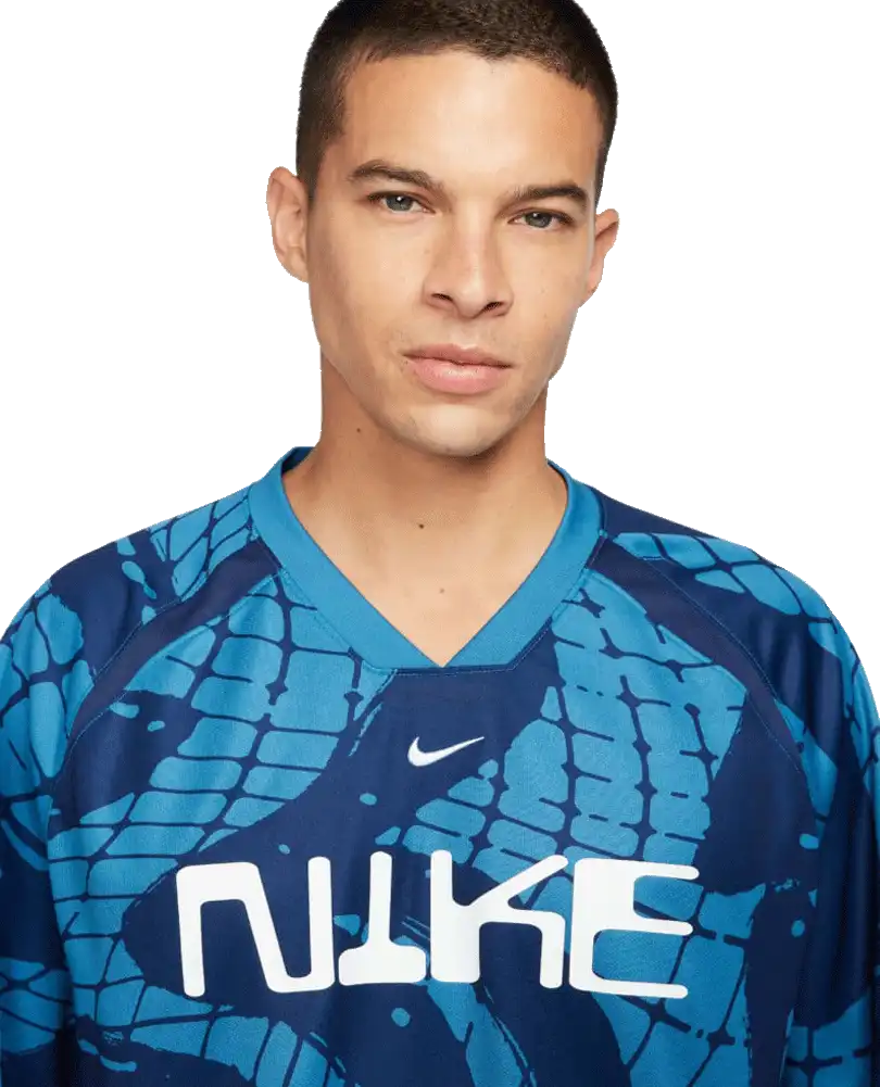 Pánský fotbalový dres s krátkým rukávem Nike Dri-FIT modrý