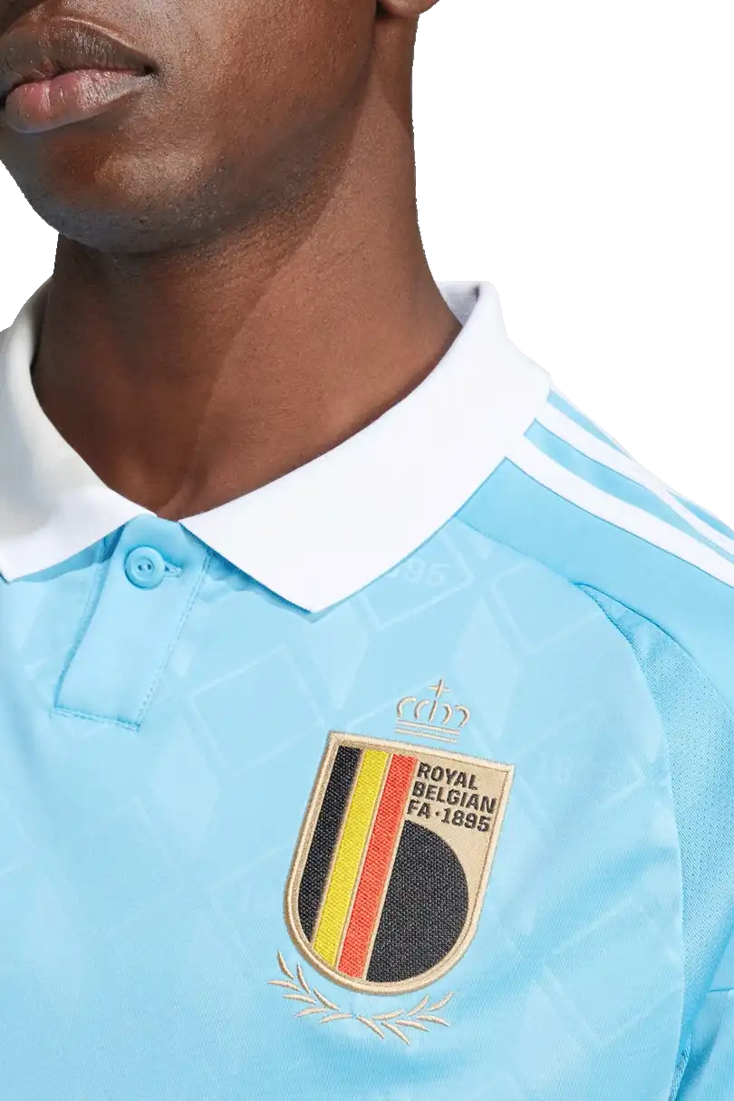 Pánský venkovní fotbalový dres Adidas Belgie 2024 blankytný