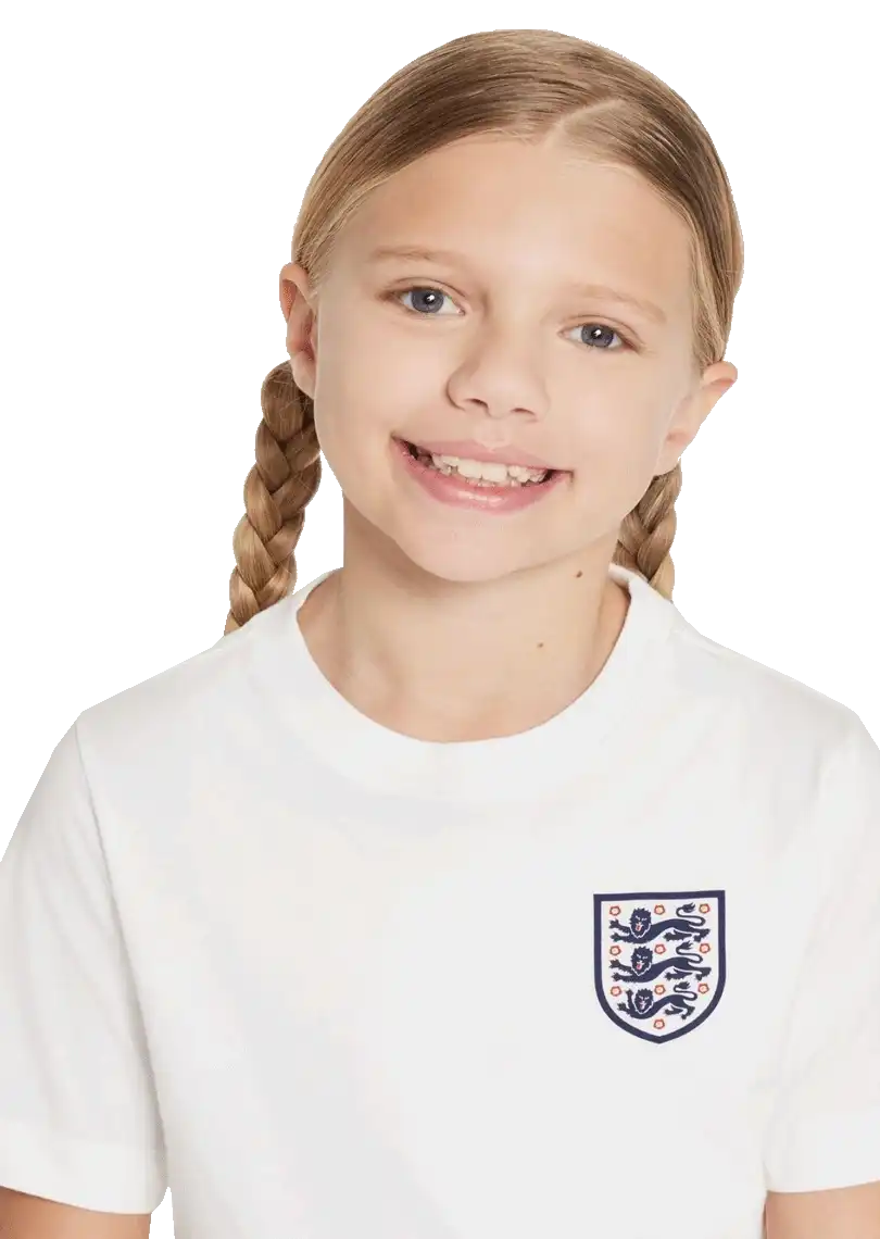 Dětské fotbalové tričko Nike Anglie 2024 Crest bílé