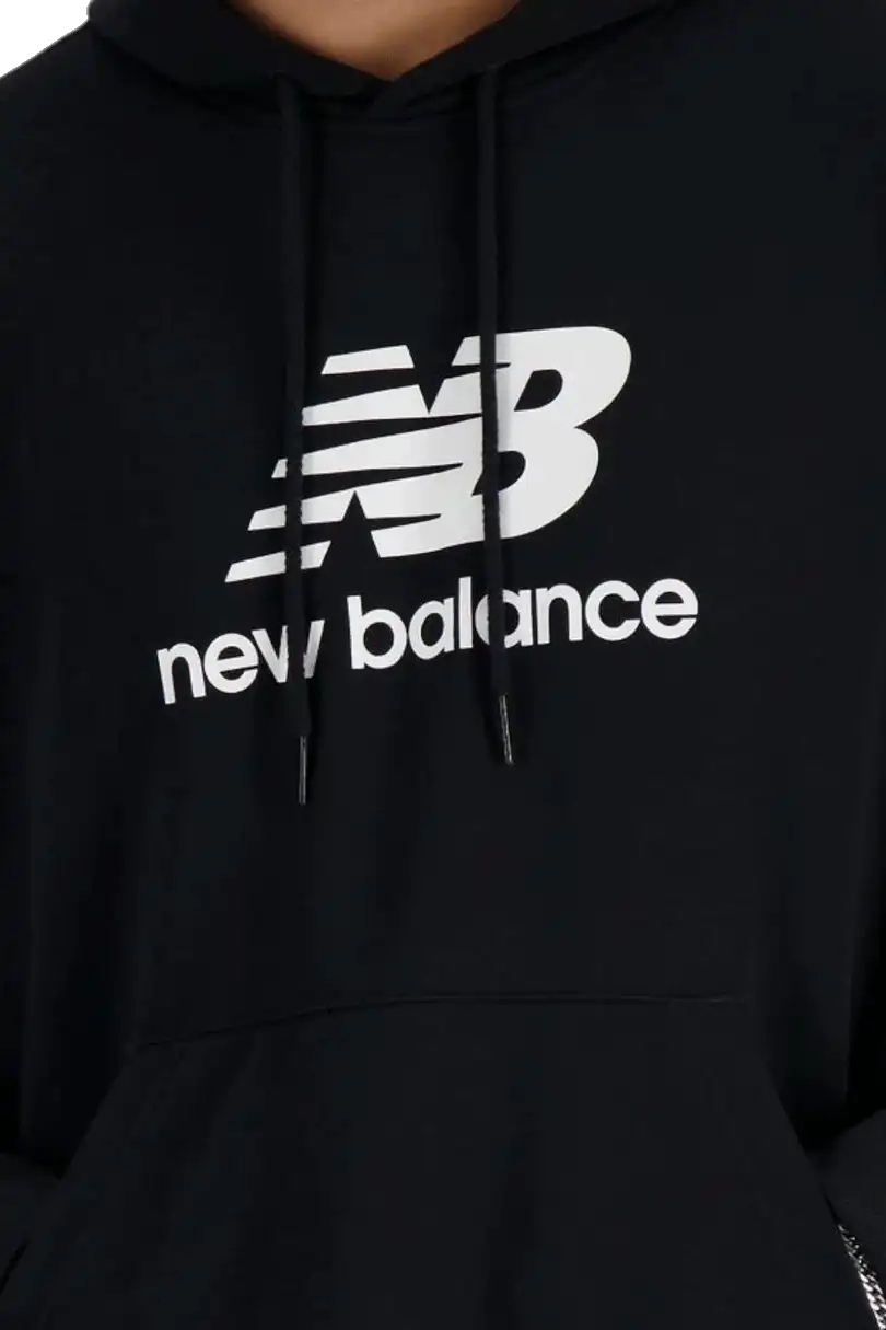 Pánská mikina s kapucí mikina New Balance Stacked Logo černá