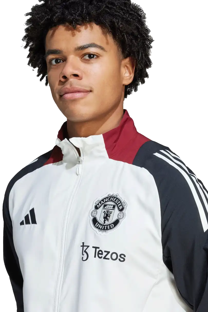 Pánská prezentační bunda Adidas Manchester United 24/25 bílo-černá