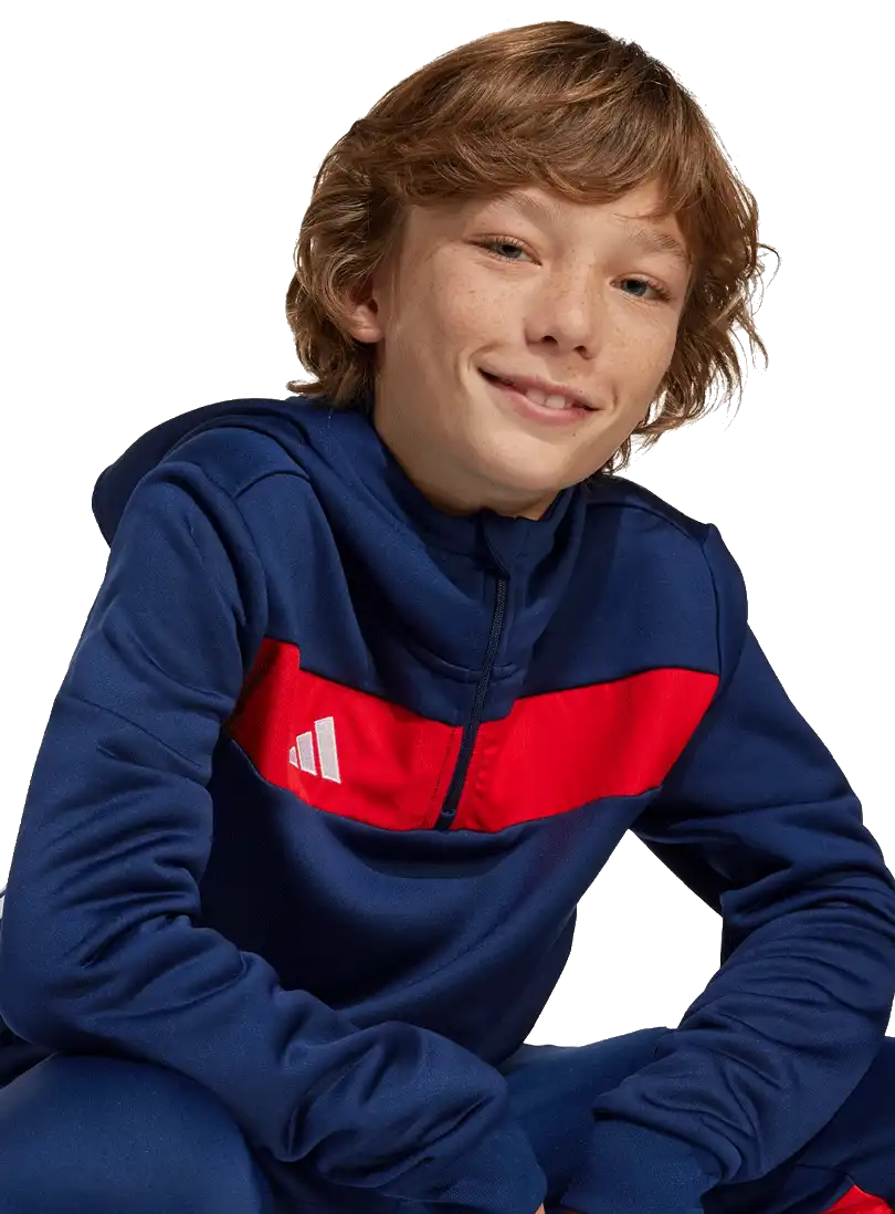 Dětská měkká mikina s kapucí Adidas Tiro 25 Essentials Sweat modrá