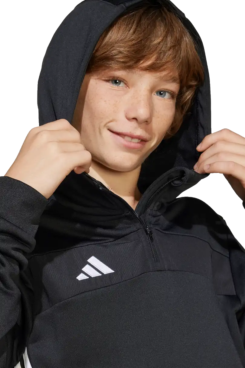Dětská měkká mikina s kapucí Adidas Tiro 25 Essentials Sweat černá