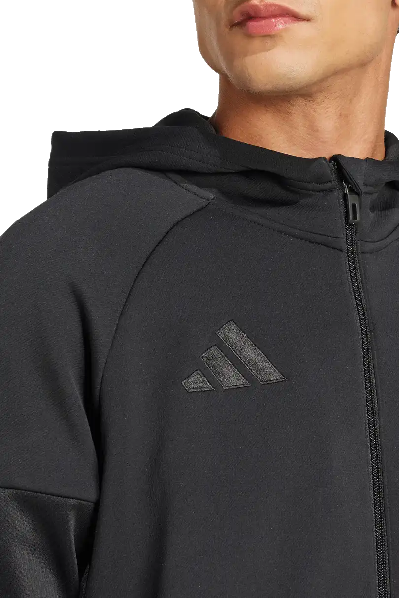 Pánská pohodlná mikina s kapucí Adidas Tiro 25 Travel FZ černá