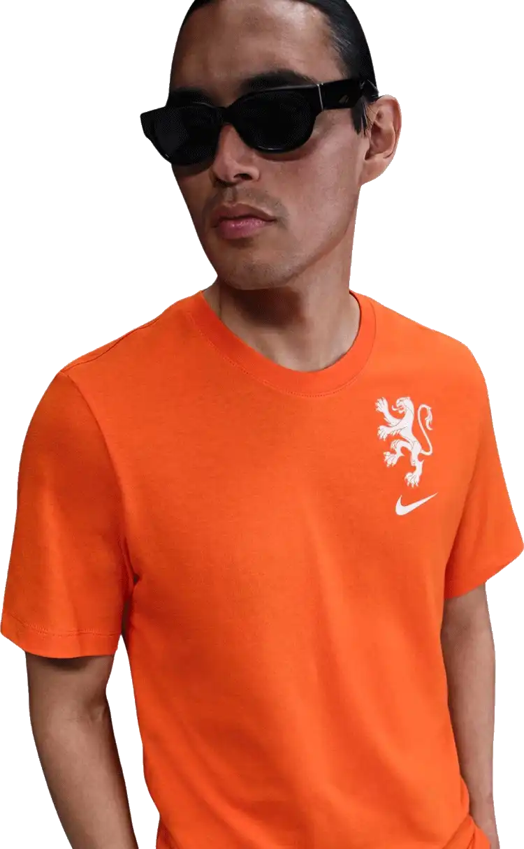 Pánské tričko s krátkým rukávem Nike Nizozemí 25/26 Crest Tee oranžové