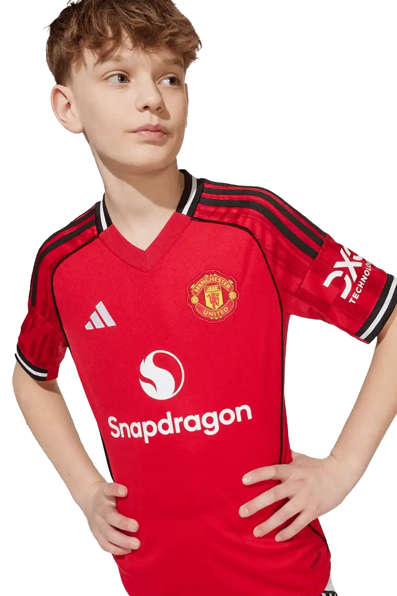 Dětský domácí fotbalový dres Adidas Manchester United 25/26 červený
