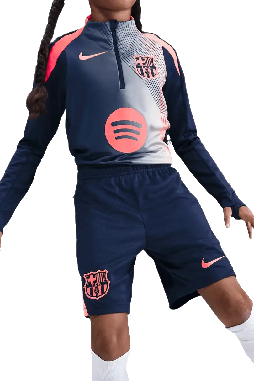 Dětské fotbalové šortky Nike FC Barcelona 25/26 Strike tmavě modré