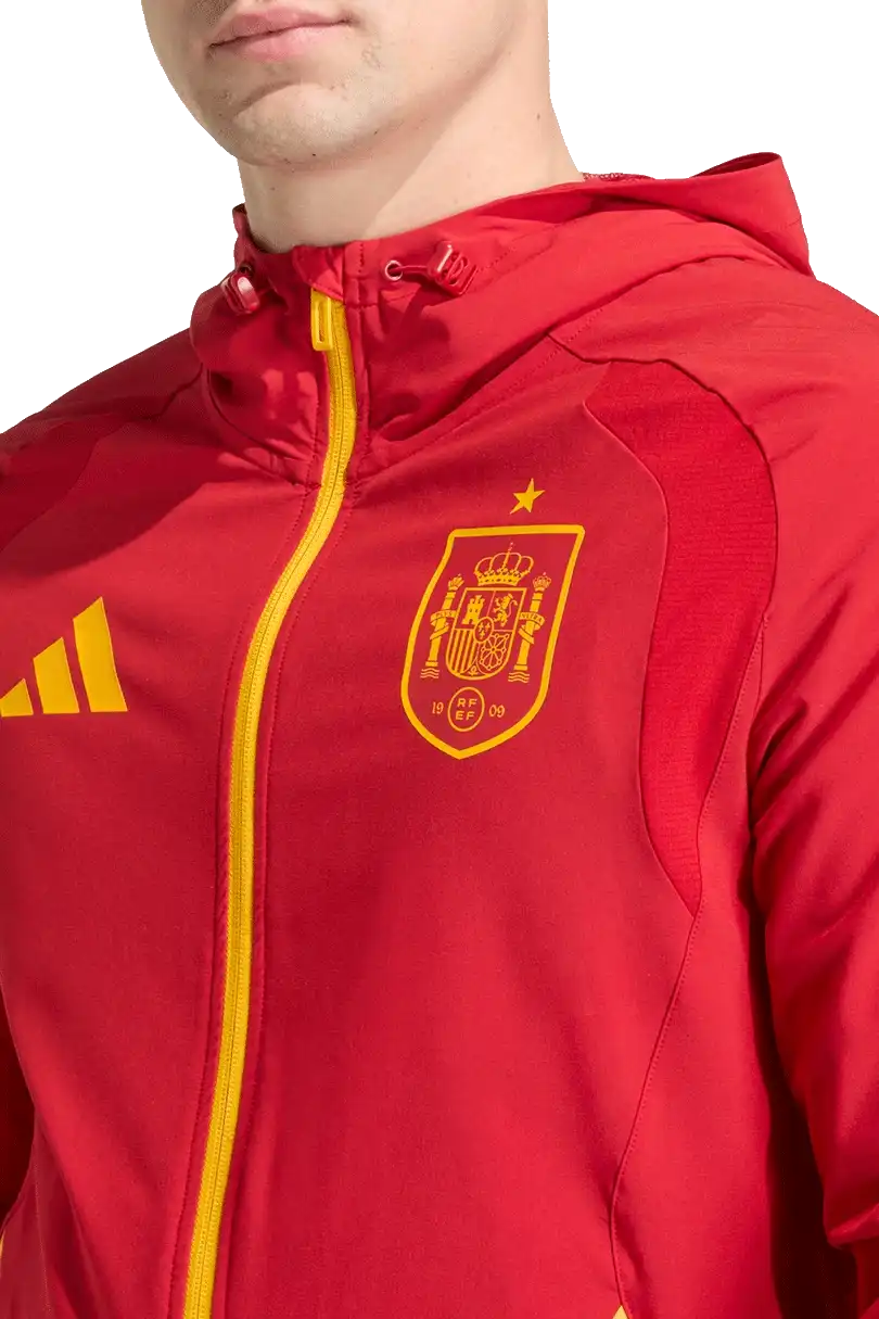 Pánská bunda větrovka Adidas Španělsko 2026 Tiro Travel Full-Zip červená