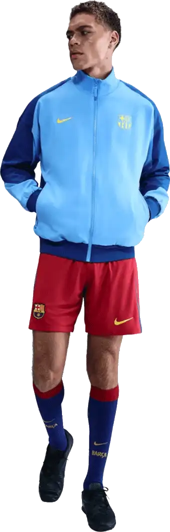 Pánská prezentační bunda Nike FC Barcelona 25/26 Strike Anthem modrá
