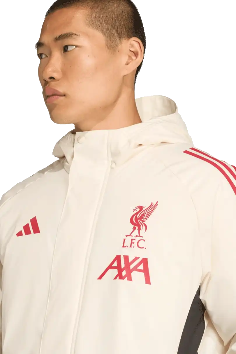 Pánská parka bunda s kapucí Adidas Liverpool FC 25/26 béžová