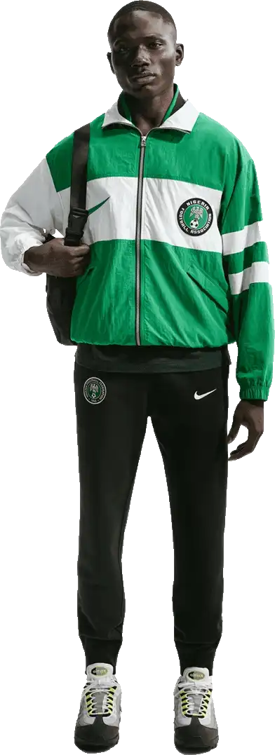 Pánská sportovní retro fotbalová bunda Nike Nigérie 1996 zelená
