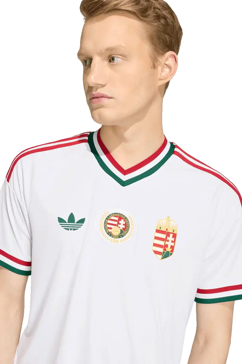 Pánský venkovní fotbalový dres Adidas Maďarsko 2026 bílý