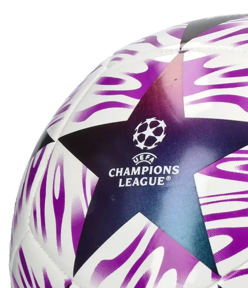 Fotbalový míč Adidas UCL Club 25/26 Final velikost 5 bílo-fialový