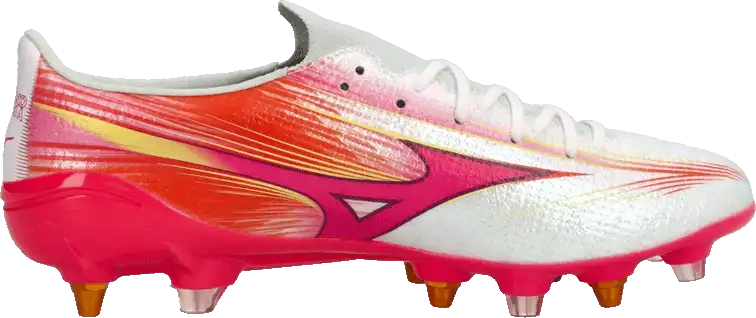 Pánské kopačky kolíky Mizuno Alpha III Elite Mix bílo-růžové