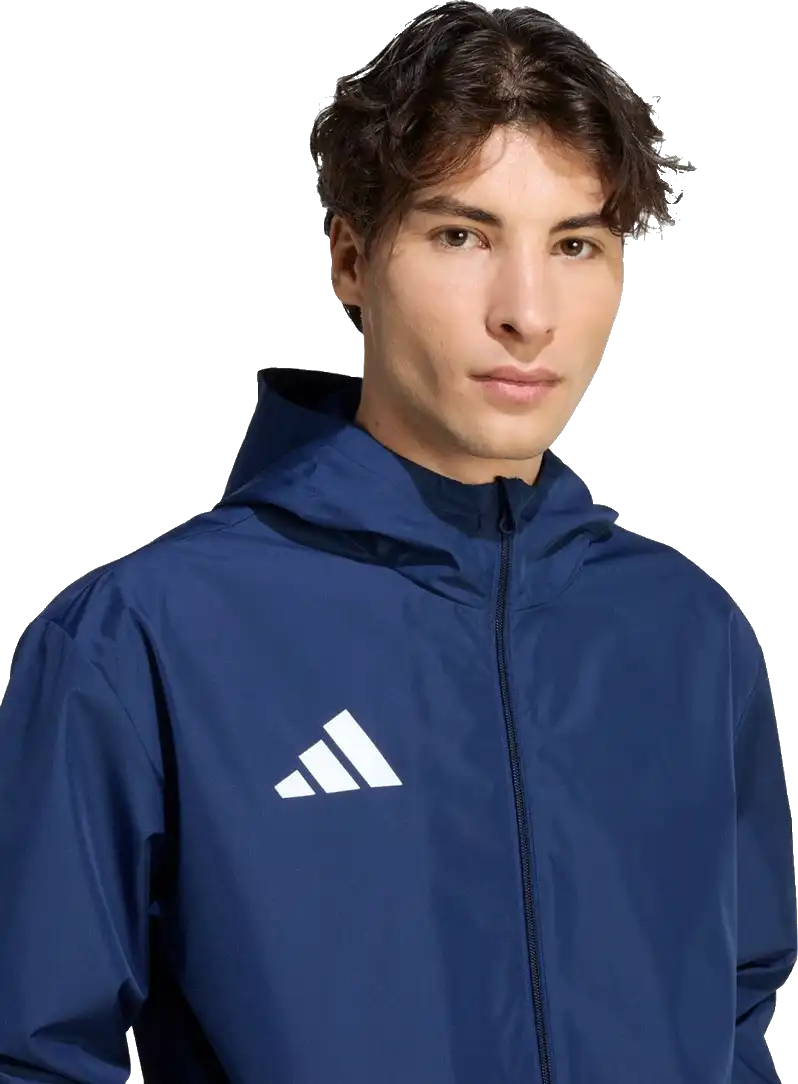 Pánská bunda z odolného úpletu Adidas Entrada 26 All Weather modrá