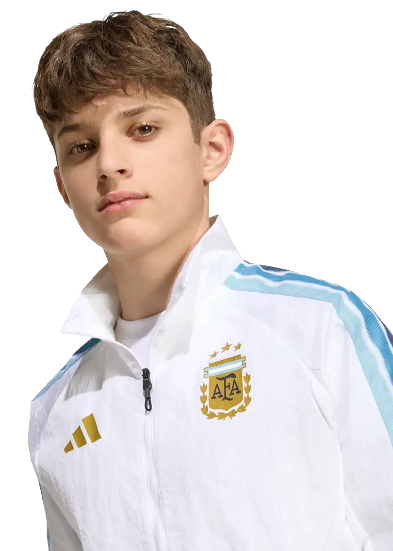 Dětská domácí bunda Adidas Argentina 2026 Anthem bílá