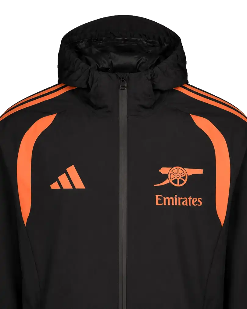 Pánská fotbalová bunda s kapucí Adidas Arsenal FC 26/27 Tiro Rain černá