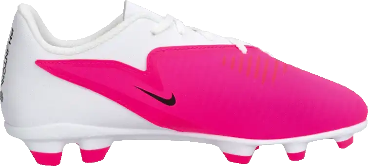 Dětské kopačky lisovky Nike Phantom 6 Low Club FG/MG bílo-růžové
