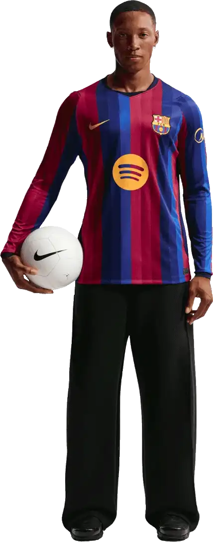 Pánský domácí dres Nike FC Barcelona 26/27 modro-červený dlouhý rukáv