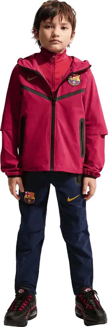 Dětská bunda s kapucí Nike FC Barcelona 26/27 Tech bordó