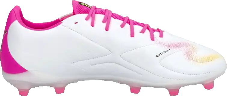 Pánské kopačky lisovky Puma King 20 Match FG/AG bílo-růžové