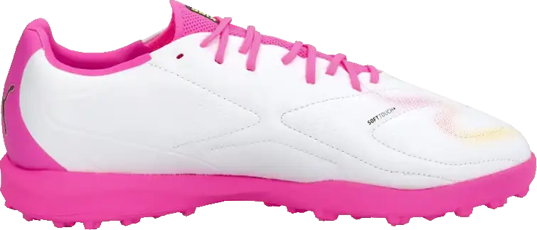 Dětské kopačky turfy Puma King 20 Match TT bílo-růžové