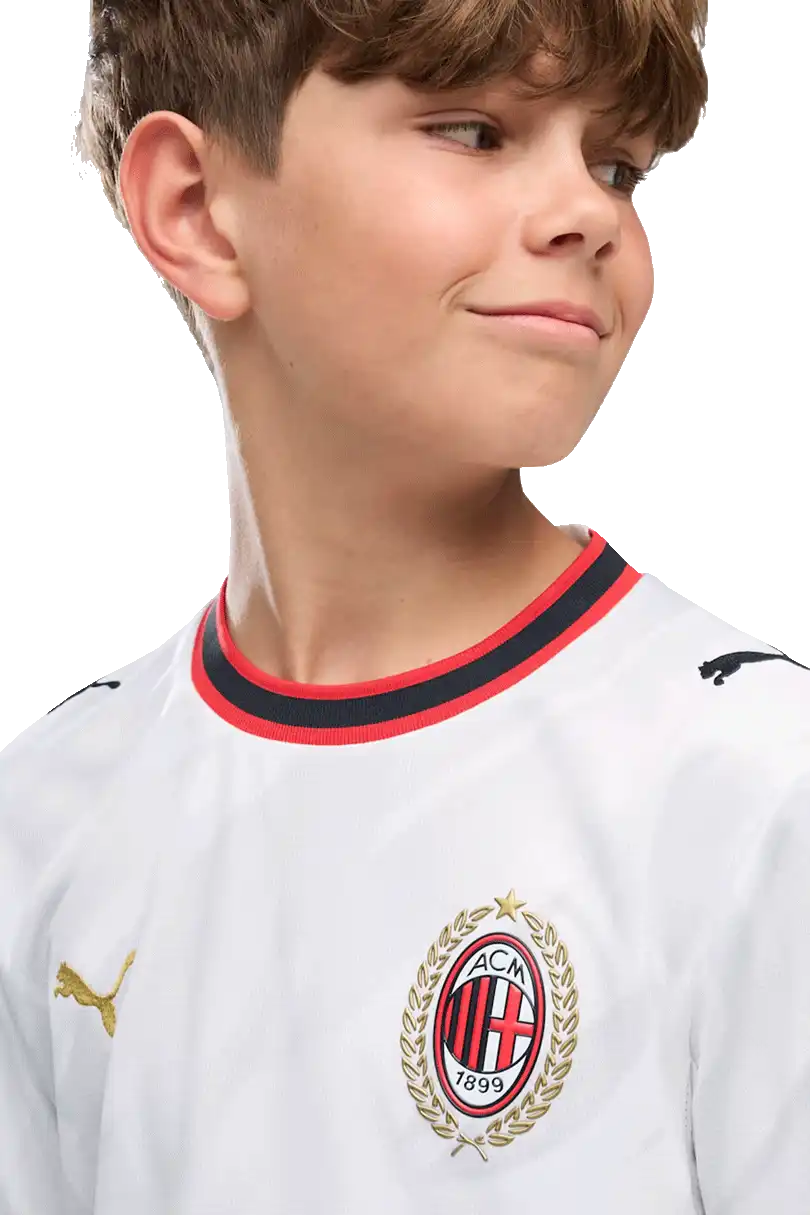 Dětský venkovní fotbalový dres Puma AC Milan 26/27 bílý