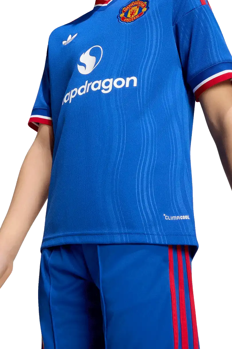 Dětský venkovní fotbalový dres Adidas Manchester United 26/27 modrý