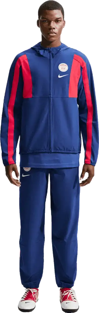 Pánská tkaná bunda s kapucí Nike PSG 26/27 Energy modrá