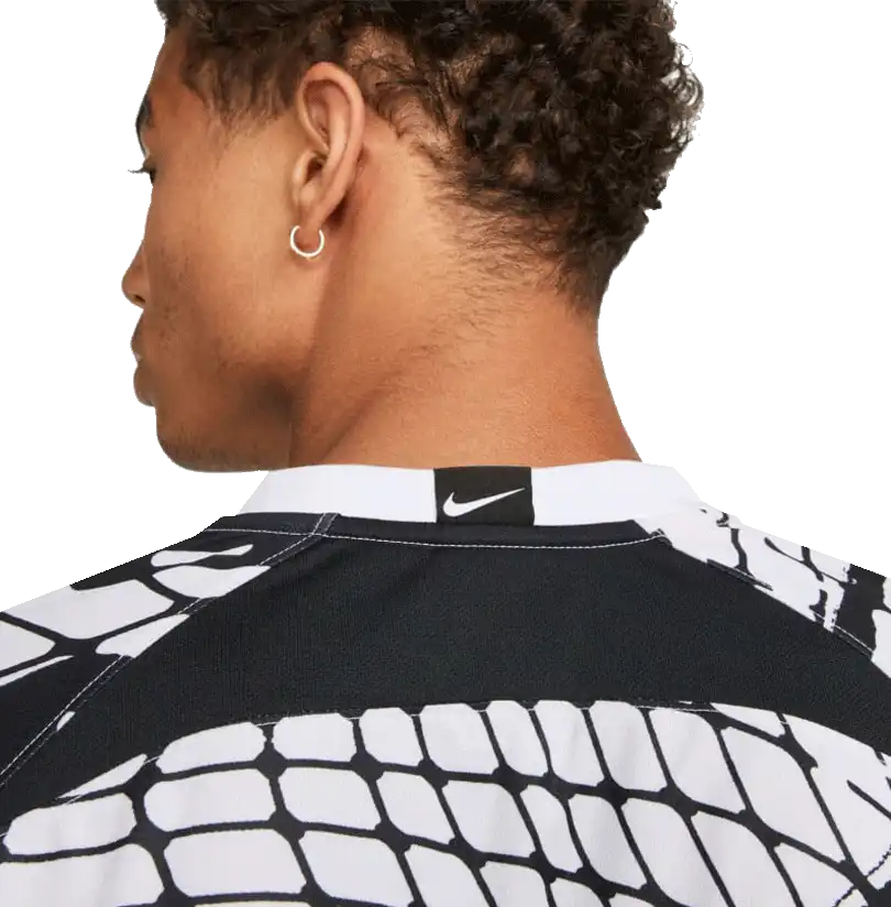 Pánský fotbalový dres s krátkým rukávem Nike Dri-FIT bílo-černý