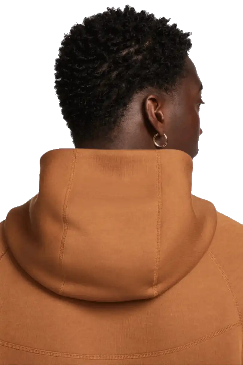 Pánská lifestylová mikina s kapucí Nike Sportswear Tech Fleece hnědá