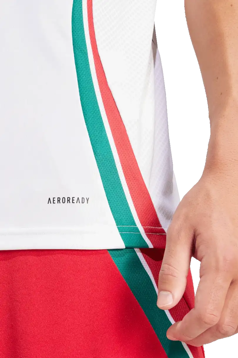 Pánský venkovní fotbalový dres Adidas Maďarsko 2024 bílý