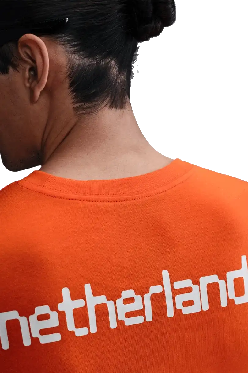 Pánské tričko s krátkým rukávem Nike Nizozemí 25/26 Crest Tee oranžové