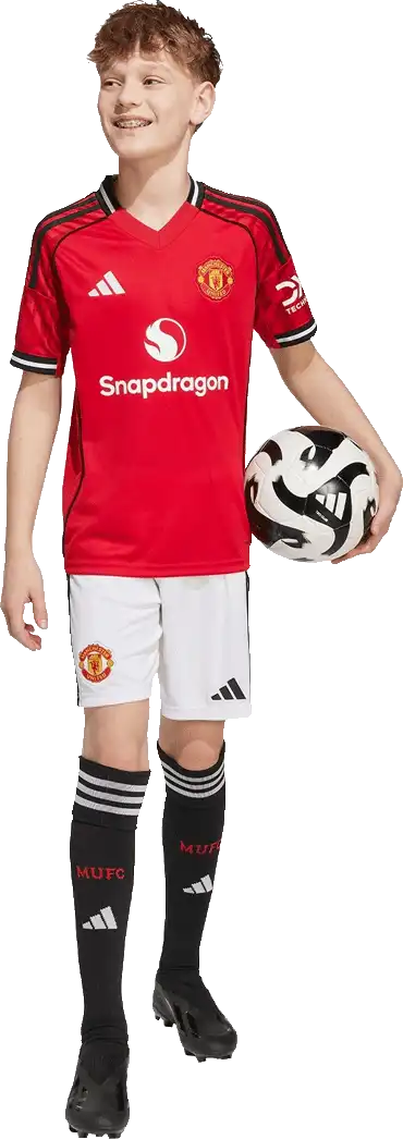 Dětský domácí fotbalový dres Adidas Manchester United 25/26 červený