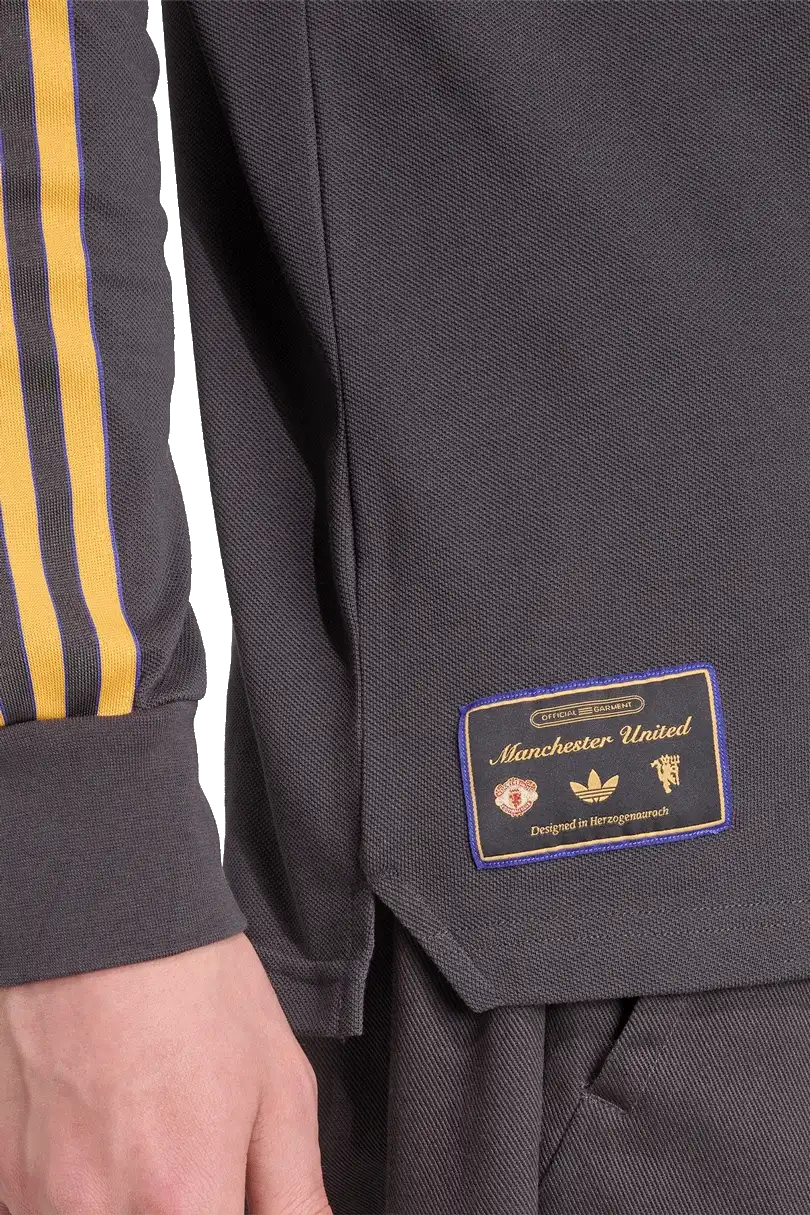 Pánské polo tričko Adidas Manchester United 25/26 Terrace Icons DR šedé