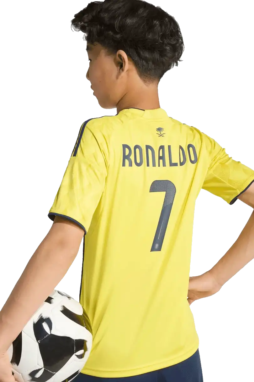 Dětský domácí fotbalový dres Adidas Al-Nassr 25/26 Ronaldo 7 žlutý