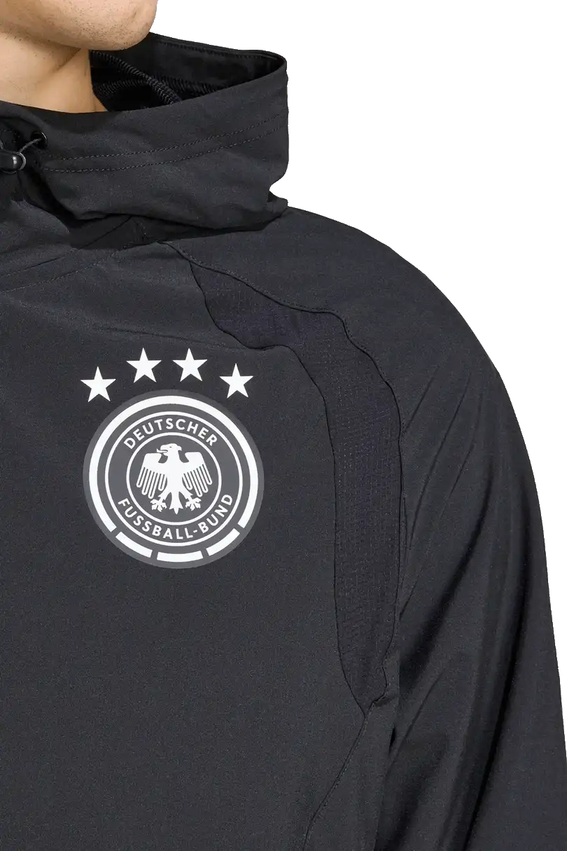 Pánská bunda větrovka Adidas Německo 2026 Tiro Travel Full-Zip černá