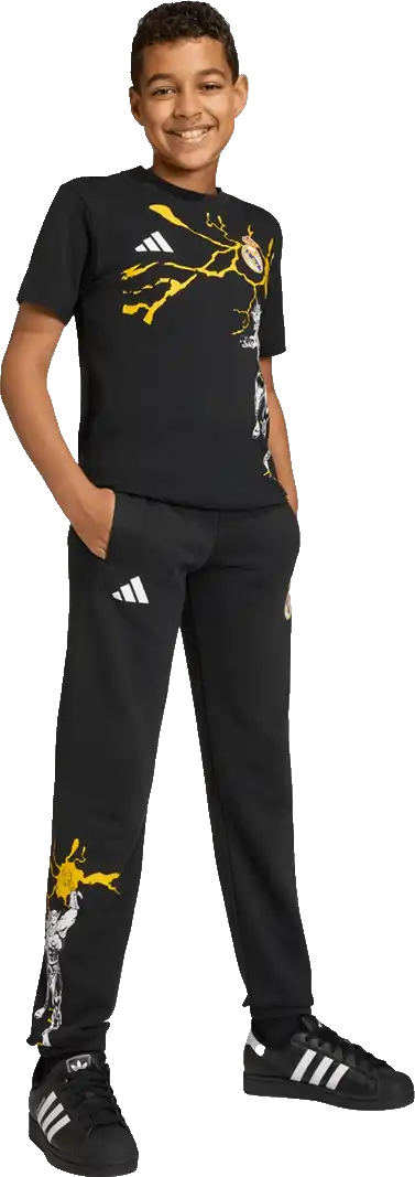 Dětské kalhoty Adidas Real Madrid x Marvel 25/26 černé