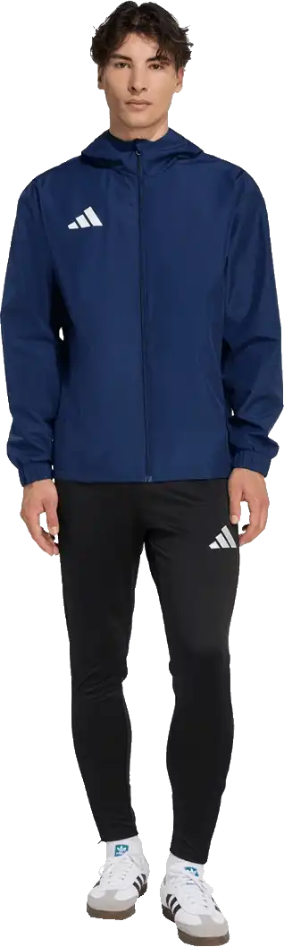 Pánská bunda z odolného úpletu Adidas Entrada 26 All Weather modrá