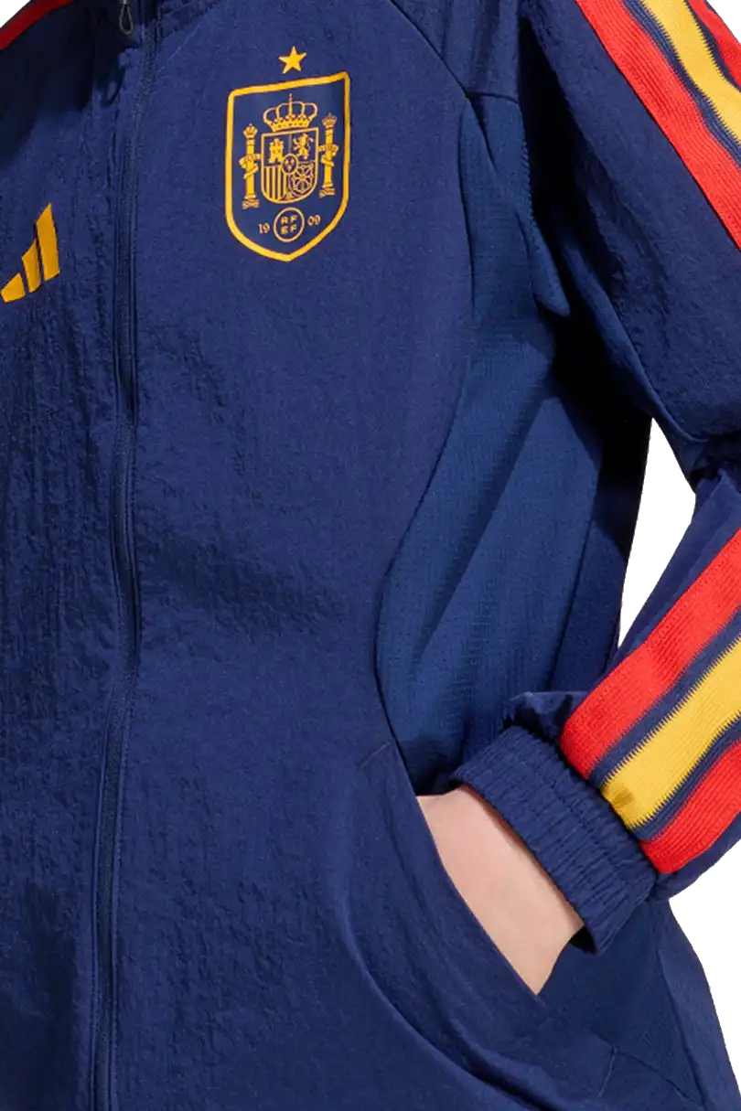 Dětská domácí bunda Adidas Španělsko 2026 Anthem modrá